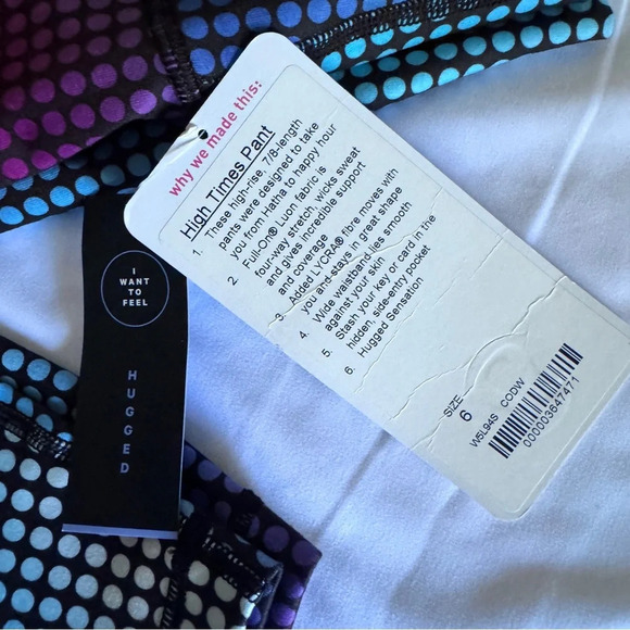 🆕💙 Lululemon High Times Pant - Cosmic Dot White Multi - Picture 6 of 10